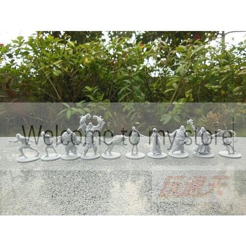 Mini PVC figure Doll model toy monster uncolored white mold for diy ,10pcs/set