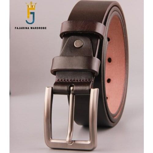 FAJARINA Quality Personality Tide Mens Cowhide Leather Belt Western Retro Styles Cow Skin Genuine Belts Men Jean N17FJ488