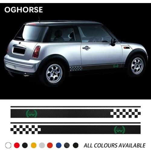 2 Pcs 60th anniversary Styling Car Door Side Stripes Sticker Body Decal For MINI Cooper R50 R52 R53 R55 R56 R57 R58 R59 R60 R61