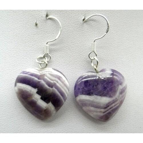 Natural stone Quartz crystal Turquoises tiger eye Heart-shaped Earring pendant for diy Jewelry making Earring Accessories A2