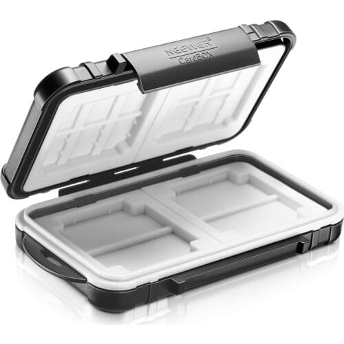 Neewer 14 Slots Memory Card Case Holder Waterproof Storage Box for 10 Micro SD Cards 4 SD Cards&2 CF Cards Black