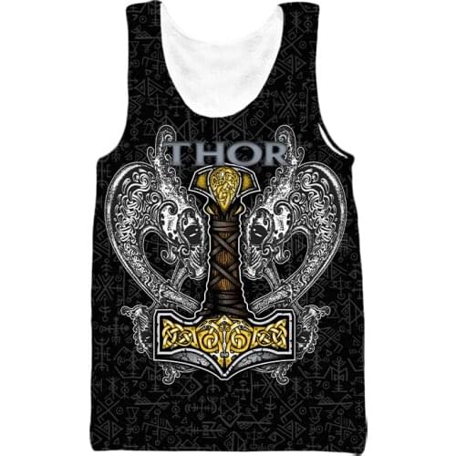 New Fashion Vest Mens 3d Print Viking Tattoo Sleeveless Men Women Custom Tank Top V11