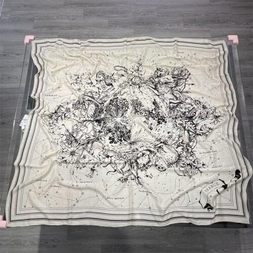 New Large Square Scarf Female Winter Animal Constellation Autumn And Winter Silk Wool Scarf Ladies Office Shawl Womens Bandana