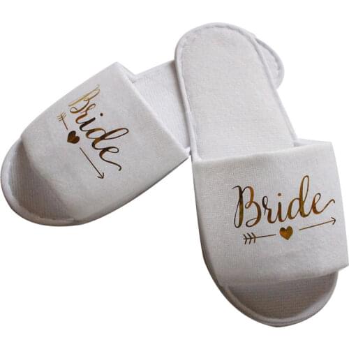 1 Pairs Team Bride/team Groom Disposable Soft Slippers Wedding Decoration Bridal Show Bridesmaid Bachelorette Party Decoration-S