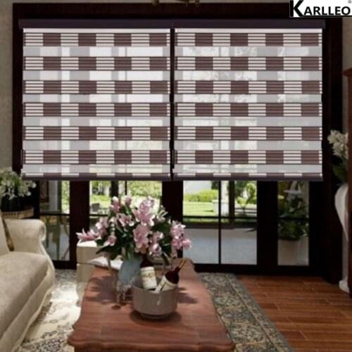 Zebra Shades Roller Blinds Day Night Window Curtains Model K15 Customize Size Easy Install