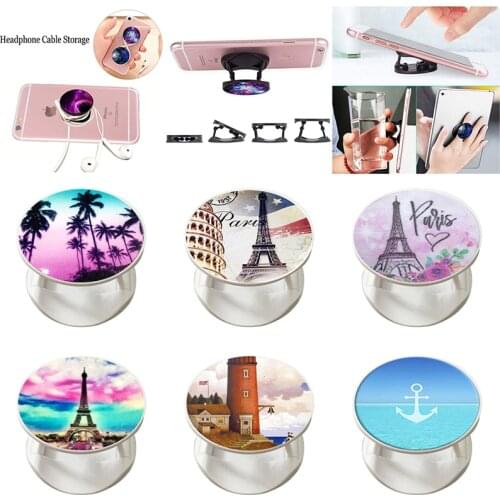 Practical Round Finger Grip Mobile Phone Holder Expanding Stand Grip Pocket Socket Support Anti-Fall Foldable Mobile Universal