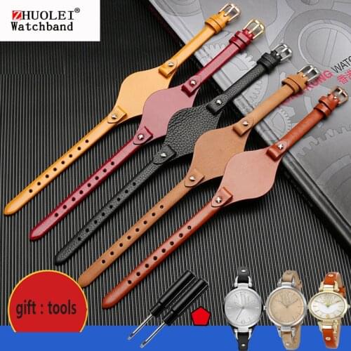 High quality genuine leather watchbands for fossil ES3077 ES2830 ES3262 ES3060 Stylish womens watch straps Small bracelet