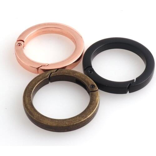 Rose Gold/Black/Antique Bronze 25mm Spring Rings Push Gate Snap Open Hook Spring Gate Ring Clasp webbing Purse Bag Handbag 6PCS