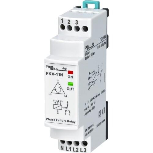Samwha-Dsp FKV-11N Three-Phase Phase Failure, Phase Asymmetry Relay, (Asym. 30%), With Neutual