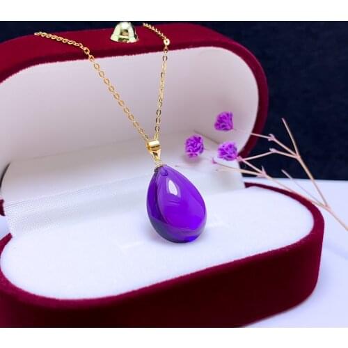 Shilovem 18k yellow piezoelectric amethyst Pendants fine Jewelry women trendy no necklace classic new gift 13*18mm yzz13186642z