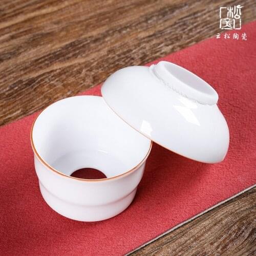 White Glaze Tea Strainer Jade Porcelain Tea Filter Ceramic Filter Stroke Kung Fu Tea Set Phnom Penh Tea Strainer Net Accessories
