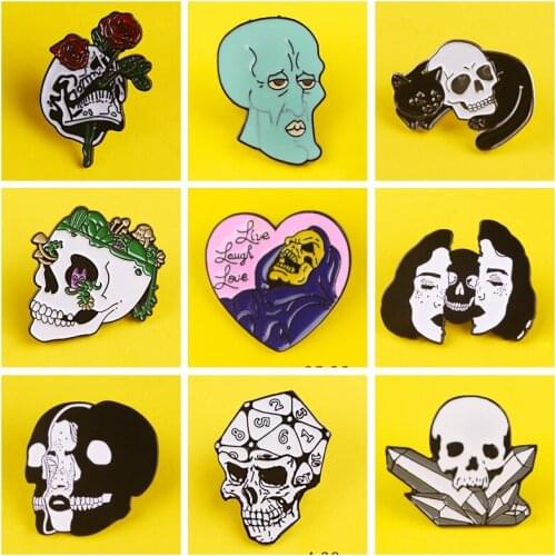 Skeleton Pins Skull Pins Skull lover brooches Enamel Pins Badges Skeleton Skull Badge On Clothes Decor Gift For Men Women Lovers