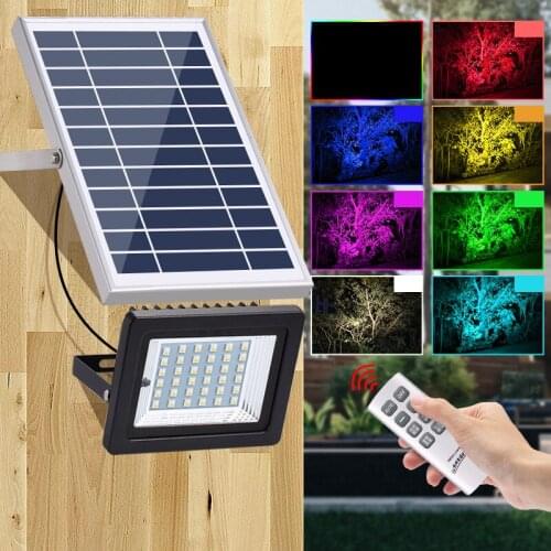 Remote Control RGB Garden Solar LED Light Outdoor Waterproof Project Spotlight Lawn Light Garden Terrace Landscape Lighting