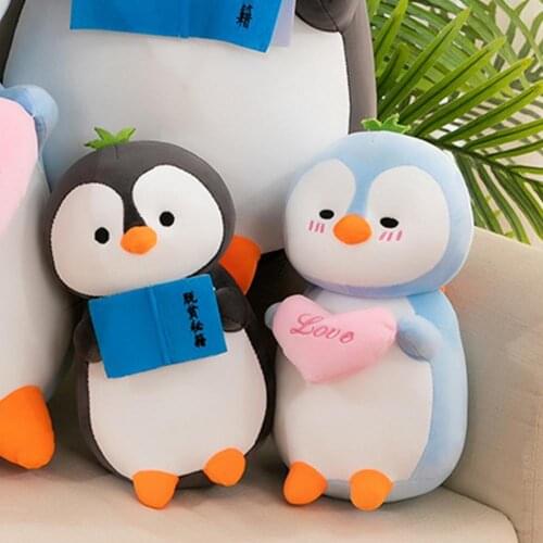 Three Dimensional Plush Doll Adorable Funny Expression Cute Penguin Plush Kid Sleeping Back Cushion Cute Stuffed for Decoration