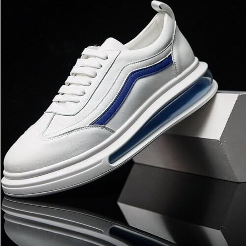 Leather fashion mens small white shoes air cushion sole mens board shoes casual shoes fashion mens shoes cool