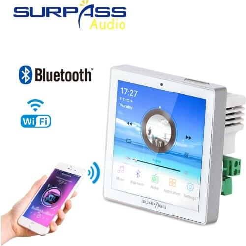 Smart home Theater Cinema WiFi audio Wall panel Amplifier mini 4inch Touch Screen bluetooth wireless Music System USB/TF/FMradio