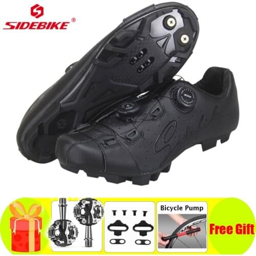 SIDEBIKE Cycling Shoes Men Women Mountain Bike Professional Lock Reflective Non-slip Wear-resistant Bicycle MTB Sports Sneakers