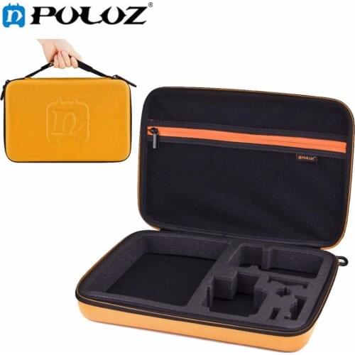 PULUZ Waterproof Carrying and Travel Case stocker for GoPro HERO4 Session /4 /3+ /3 /2 /1 Large Size: 32cm x 22cm x 7cm(Orange)