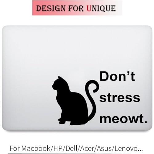 Funny Black Cat Quote Decal Laptop Sticker for Apple Macbook Pro Air Retina 11 12 13 15 inch Mac HP Acer Surface Book Vinyl Skin