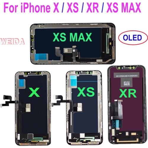 100% Test AAA+ LCD For iPhone X XS XR XS MAX OLED AMOLED Display Touch Screen Digitizer Assembly for iPhone X XS LCD Replacement