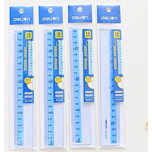 3pcs 6235 Ruler Plastic 18cm cm Wavy Transparent Ruler Stationery Drawing Tools