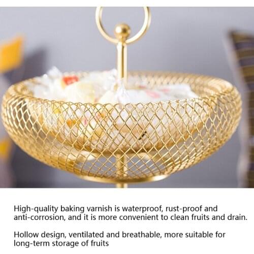 3 Tier Fruit Basket Bowl Vegetables Organizer for Kitchen Detachable Metal Storage Stand Holder for Counter Hanging