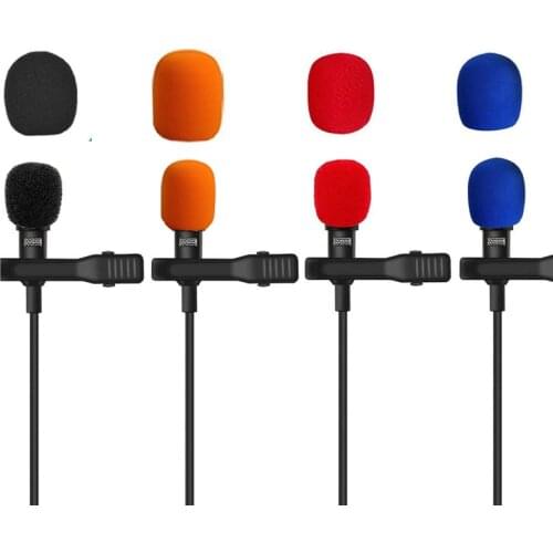 4pcs Microphone Foam Cover Lavalier Tie Clip Microphones Sponge Mic WindScreen Protective Mini Wired Microphones Accessories
