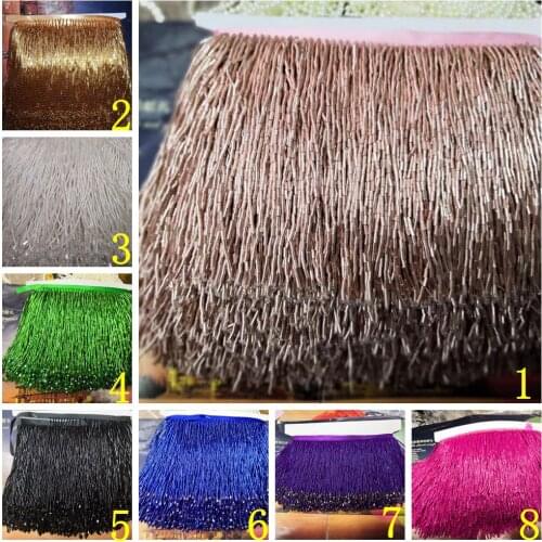 5yards New fashion silver/gold/black beads tassel fringe 15cm width for decoration dress/fashion designer