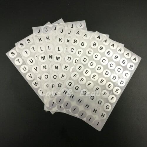 50 sets Alphabet Letters Labels A to Z Self Adhesive Stickers ,silver sticker with black letters