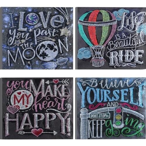 5D DIY Art Diamond Painting English Copywriting Pattern Diamond Mosaic Full Embroidery Cross Stitch Home Decoration Gift