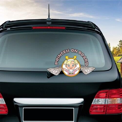 Car Styling Princess On Board Waving Wiper Decals PVC For Rear Window Wiper Stickers Rear Windshield Car Stickers Auto Products