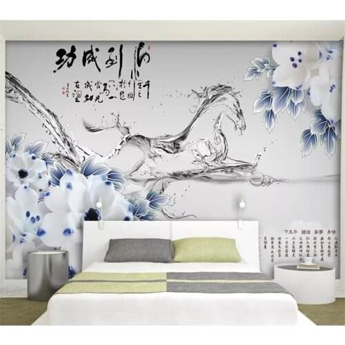 Beibehang Customized large wall painter loaded horse to success embossed flowers background wall wallpaper papel de parede