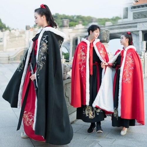 Free shipping Phoenix plush rabbit hair Cape Cape Cape lovers Chinese mens and womens ancient costume Han element coat winter
