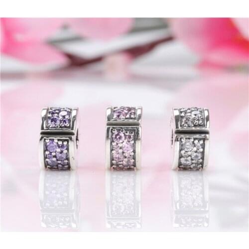 Bewill S925 Sterling Silver Color Flashing Elegant Fixed Clip Positioning Buckle Beads Fit Original Bracelet Pendant Diy Jewelry