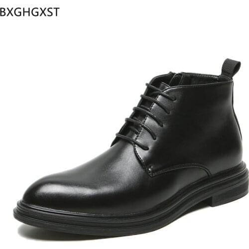 Black Ankle Boots for Men Male Designer Men Dress Shoes Martin Boots Leather for Man 2021 Boots Men Chaussure Zapatos De Hombre