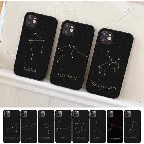 12 constellations zodiac signs Phone Case for iPhone 8 7 6S Plus X 5S SE 2020 XR 11 12 mini pro XS MAX