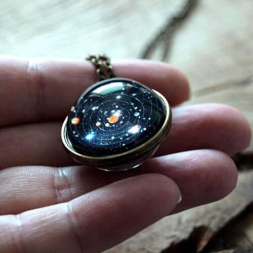 Hot Sale Gifts Car Solar System Double-Sided Glass Starry Ornaments Exquisite The Realm Of Stars Sparkling Car Decoration