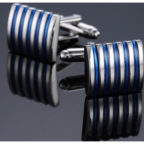 AS High quality blue pattern Cufflinks new fashion jewelry stainless steel plated Cufflinks lawyer shirt badge pin gift