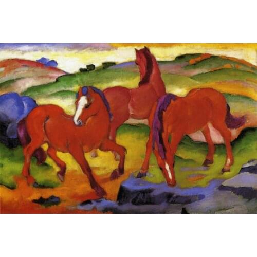 100% handmade Oil Painting reproduction on linen canvas,horse in a landscape 1910 by Franz Marc,Free Shipping,High Quality