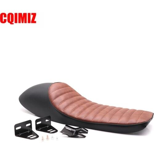 Brown & Black ABS+PU Leather Motorcycle Hump Cafe Racer Vintage Soft Seat Cover Durable For Honda CB 400 550 750