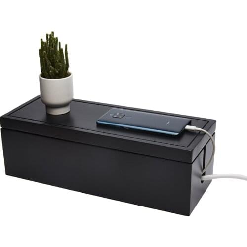 Cable Management Box Wooden Cord Organizer Box for Extension Cord Power Stripe Surge Protector Wire