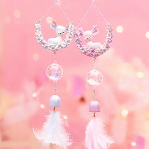 Creative New Deer Wind Chimes Window Door Room Decoration Hanging Pendant Resin Cute Animal Wind Bell Gift Craft For Girls