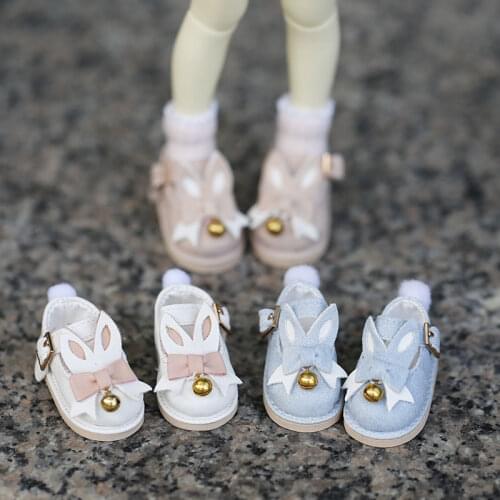 BJD doll shoes suitable for 1-6 size YOSD female doll SD small shoes cartoon leather cute rabbit leather shoes doll accessories