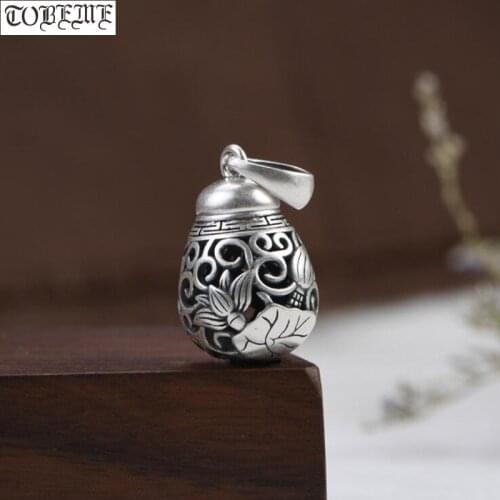 100% 990 Silver Box Pendant Pure Silver Good Luck Pendant Lucky Jewelry Pendant