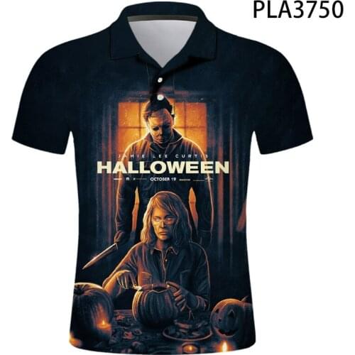 Summer Short Sleeve Fashion Cool Polo Homme New Michael Myers Men Shirts 3D Printed Hombre Camisas De Polo Casual Harajuku Tops