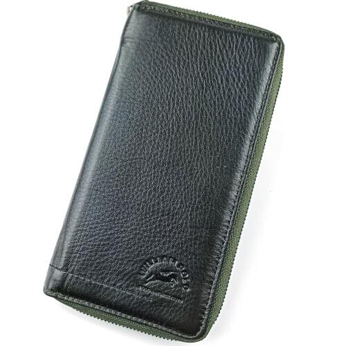 Multi-function Zipper Long Leather Credit Card Holder Genuine Leather Phone Holder 2021 Hot Selling Hand Purse Women Wallet Genu