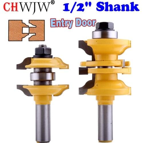 2 pc 1/2" Shank Entry & Interior Door Ogee Matched R&S Router Bit Set - CHWJW