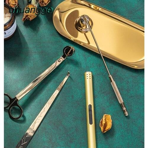 CHUANGGE Aromatherapy Candle Tool Set Igniter Candle Extinguisher Candle Cover Lighter 3pcs Set Accessories Candle Hook Cutter