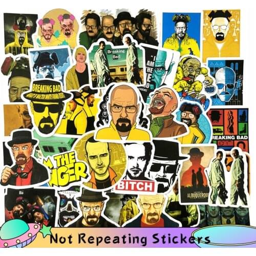 10/50Pcs/set American TV series Breaking Bad cartoon Stickers For DIY TOY Skateboard Snowboard Laptop Luggage Scrapbook Bicycle