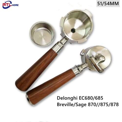 New Double Mouths 51/54MM Coffee Bottomless Portafilter Filter For Delonghi/Breville/Sage Coffee Machine Accessories Barista